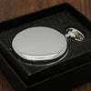 Retro Black Fashion Silver Smooth Steampunk Quartz Pocket Watch Stainless Steel Pendant 30CM Chain for Men Women with Gifts Box