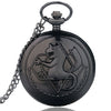 2019 Silver/Bronze Tone Fullmetal Alchemist Pocket Watch Cosplay Edward Elric Anime Design Boys Pendant Necklace Chain Best Gift