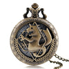 2019 Silver/Bronze Tone Fullmetal Alchemist Pocket Watch Cosplay Edward Elric Anime Design Boys Pendant Necklace Chain Best Gift