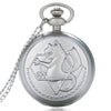 2019 Silver/Bronze Tone Fullmetal Alchemist Pocket Watch Cosplay Edward Elric Anime Design Boys Pendant Necklace Chain Best Gift